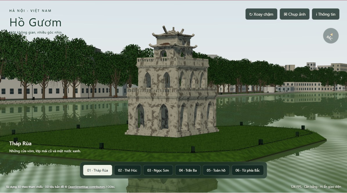 Hồ Gươm · Không gian 3D