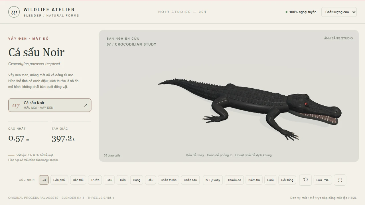 Wildlife Atelier — Cá sấu Noir